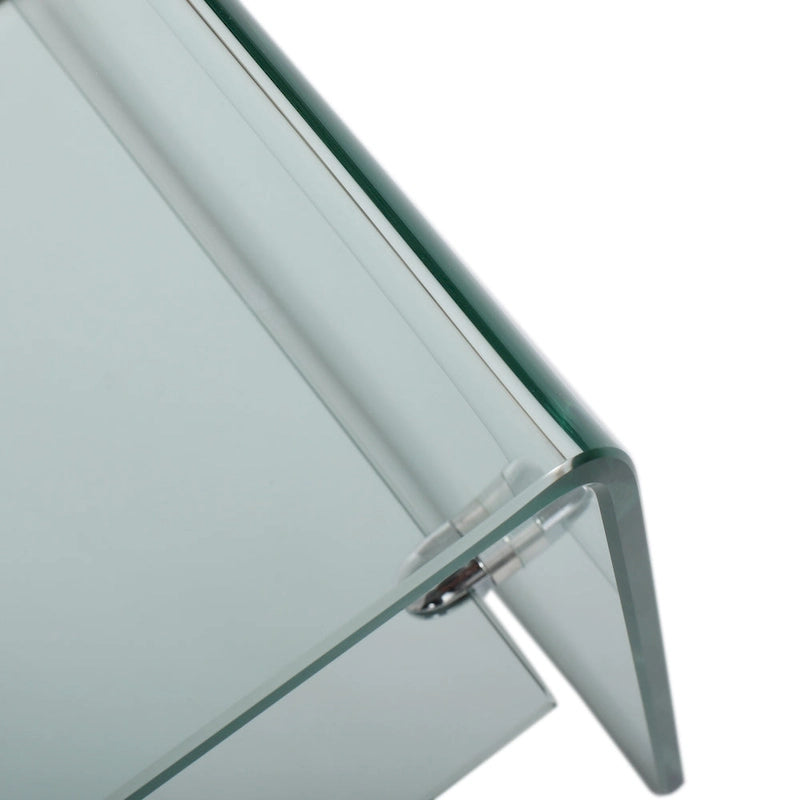 Meuble TV transparent de 39.37 avec dos ouvert et étagère en verre pour téléviseurs jusqu’à 39