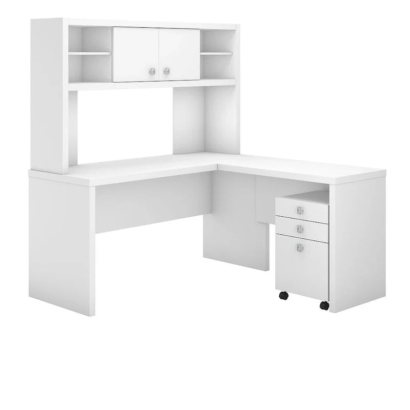 Bureau d’angle L Echo avec rehausse et tiroirs