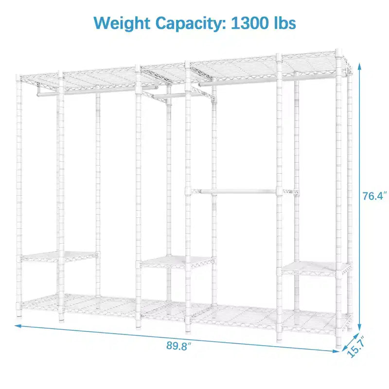 Extragroßer tragbarer Kleiderständer, besonders robust, maximale Belastung 1300 lbs