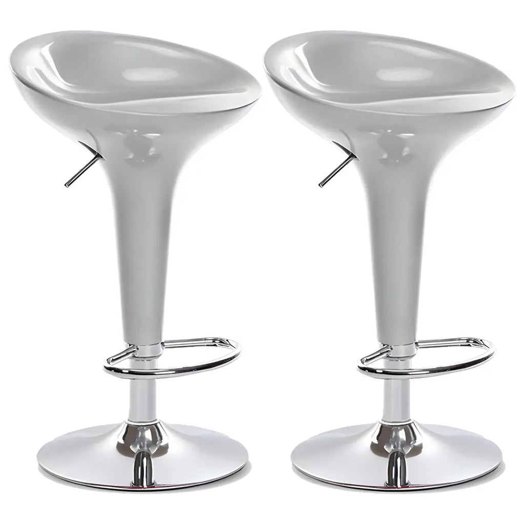 Drehbarer Barhocker aus Kunststoff und Chrom, höhenverstellbar
