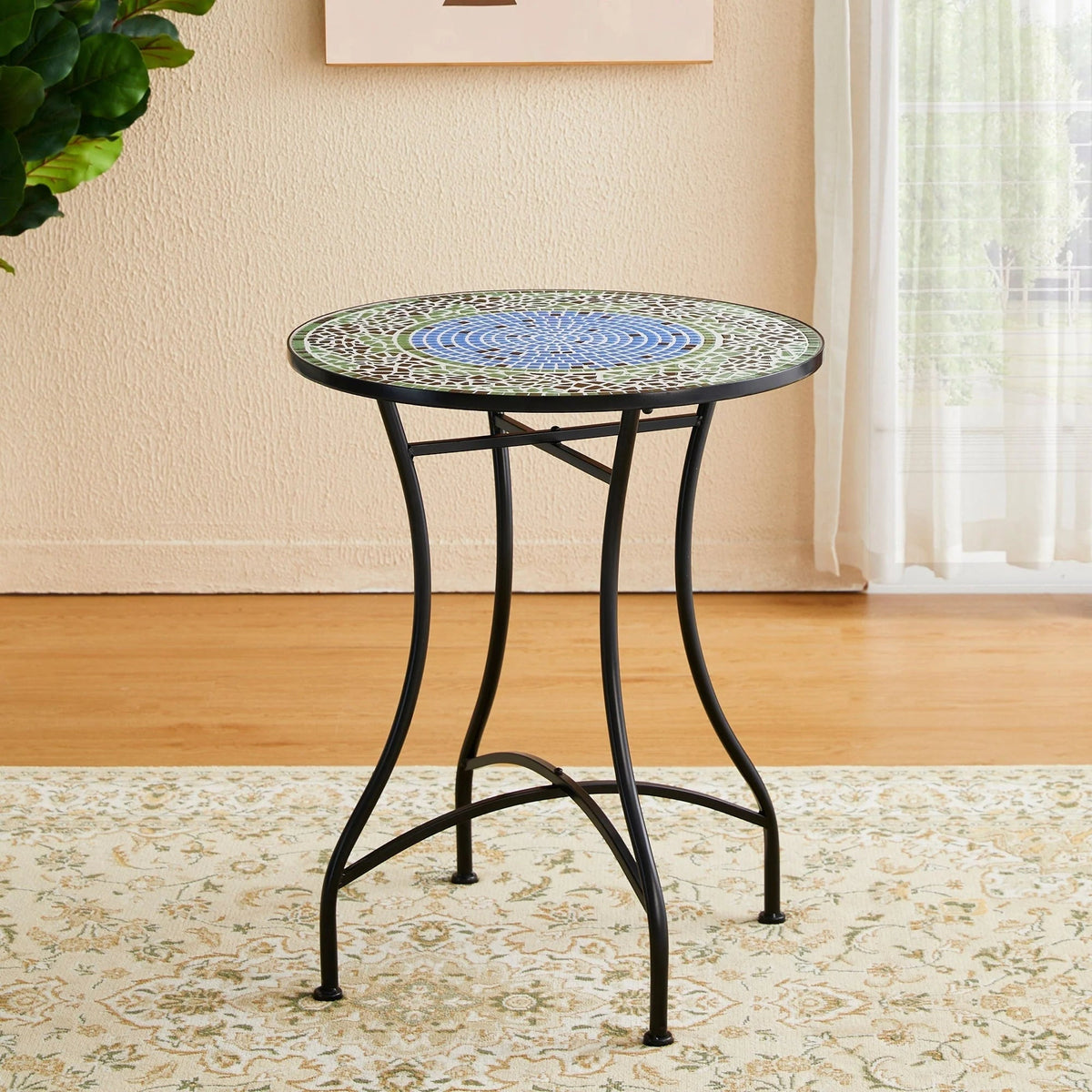 Glitzhome Outdoor Metal Folding Bistro Set 3PCS Patio Table Chairs