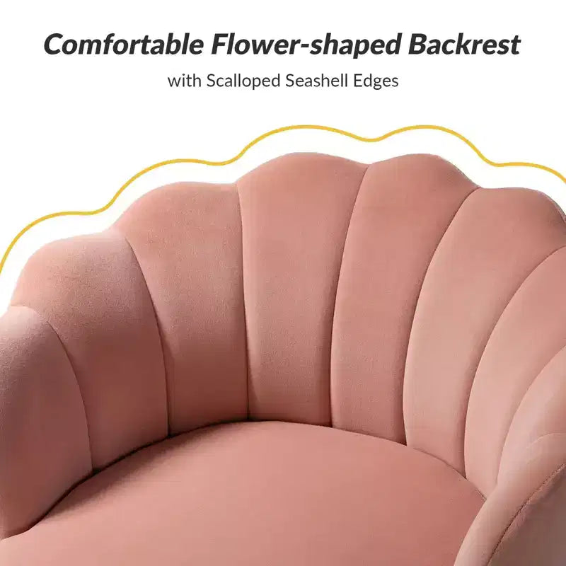 Comfy Barrel Chair with Golden Metal Legs, Living Room Accent Chair