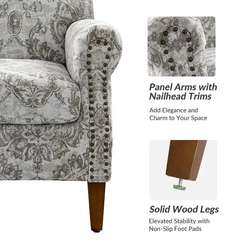 Giampiero fauteuil voor de woonkamer met siernagels, set van 2, van HULALA HOME
