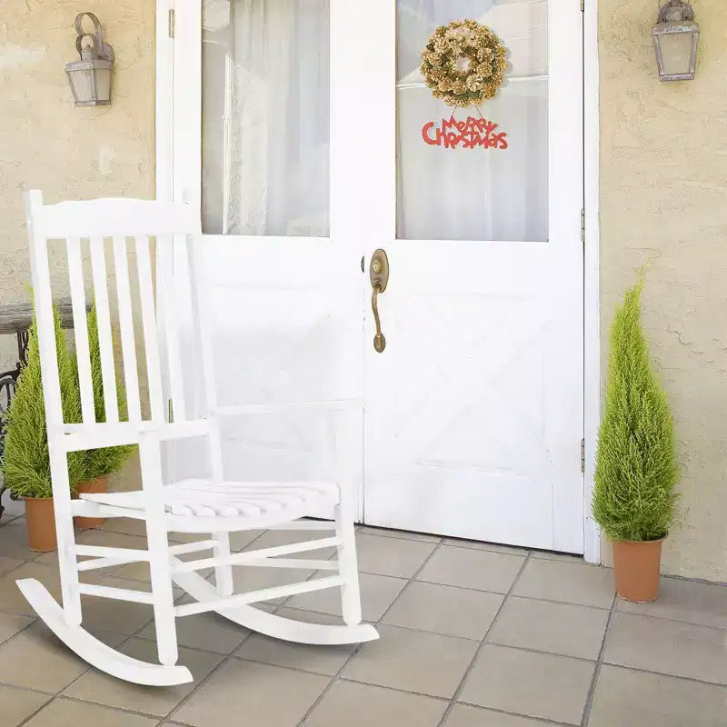 Karl Home | 24-Inch Solid Wood Patio Rocking Chair