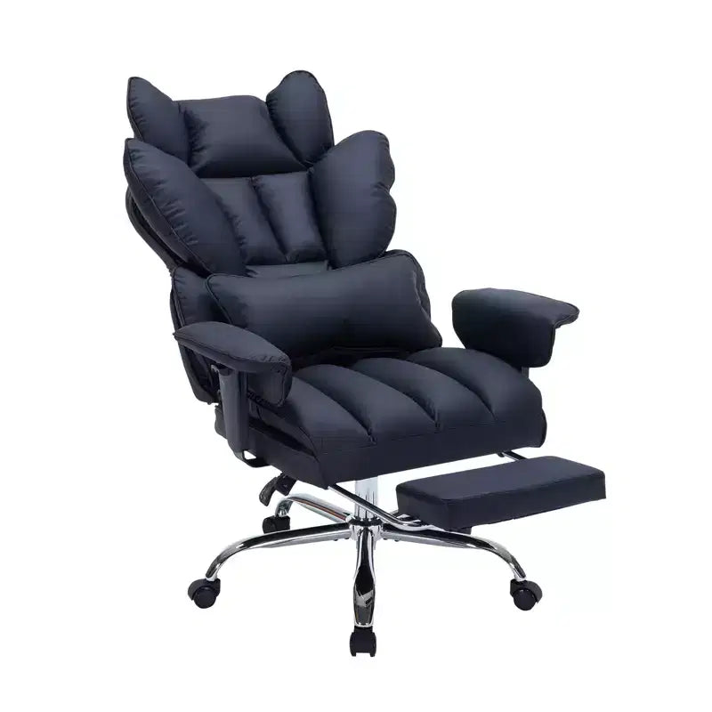 Großer und hoher Bürostuhl mit Fußstütze, Gamingstuhl mit hoher Rückenlehne, gepolsterter Chefsessel aus Leder, ergonomischer Computer-Schreibtischstuhl mit Lendenstütze