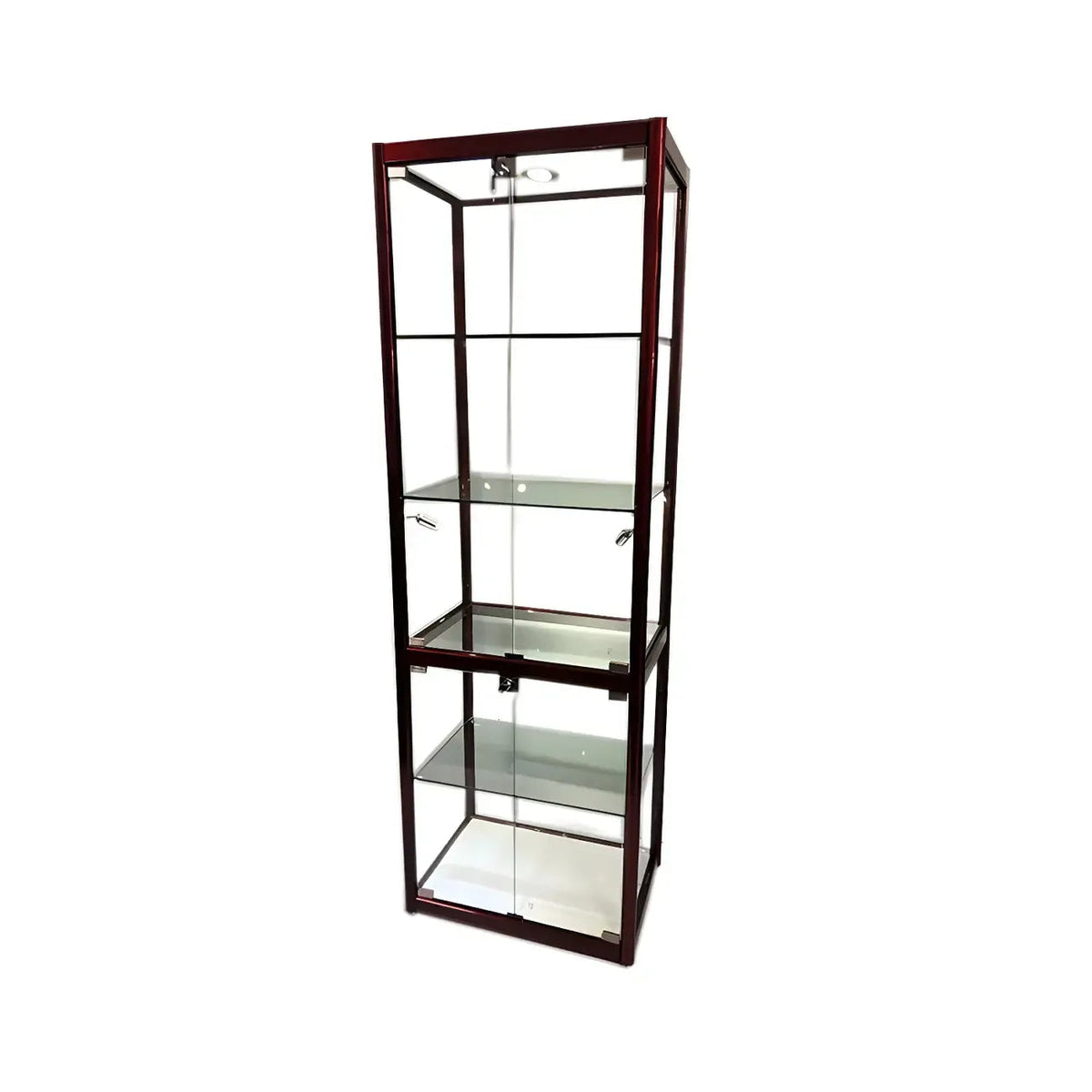 Moderner rechteckiger Vitrinenschrank aus schwarzem Glas