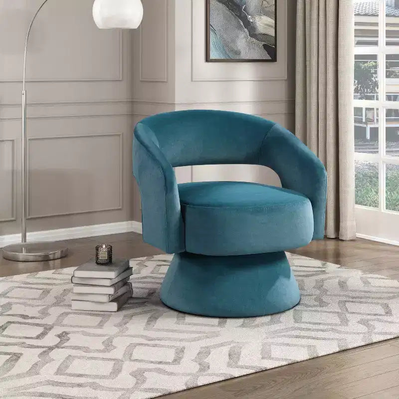 GDFStudio Hudson moderne luxe draaifauteuil met fluwelen bekleding