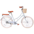 Vélo de plage NAYSAYE pour femme avec panier avant et cadre robuste, idéal pour les trajets urbains confortables en plein air, bleu, 63.98*24.53*38.82