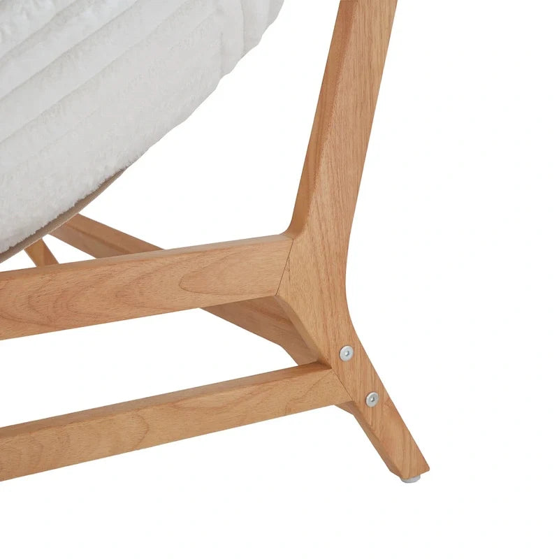 Fauteuil poire d’appoint grand format en peluche, avec structure en bois massif, confortable et garni de duvet