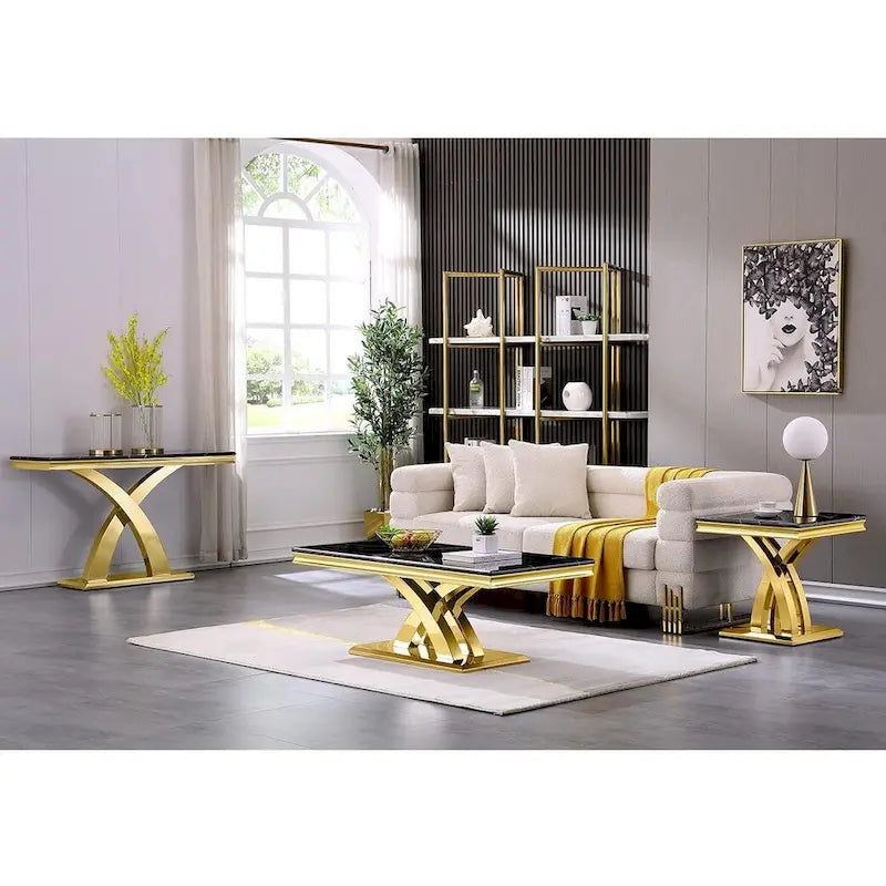 Moderne salontafel, rechthoekig model van 48 met X-vormige voet, voor de woonkamer