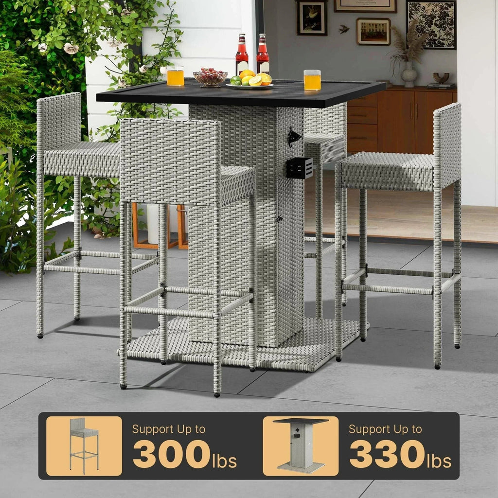 Moasis 5-delige tuinbarset van wicker - 5 stuks