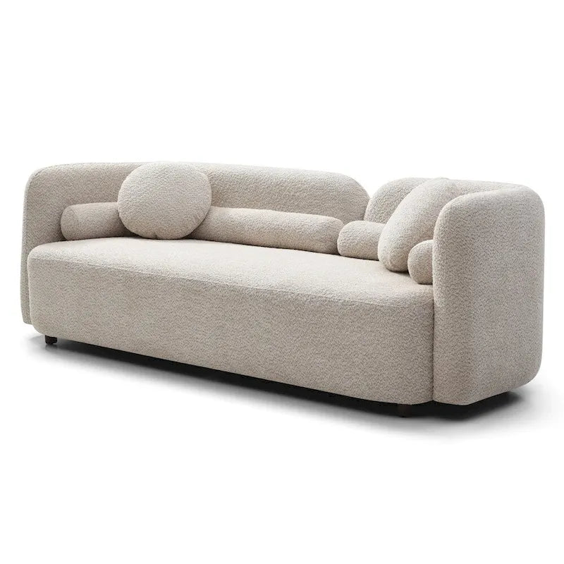 Moderne, comfortabele 3-zitsbank met fluwelen bekleding en poten