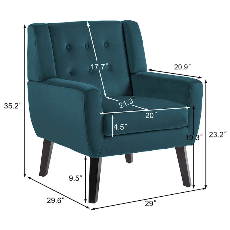 Set van 2 fluwelen fauteuils met armleuningen voor de woonkamer