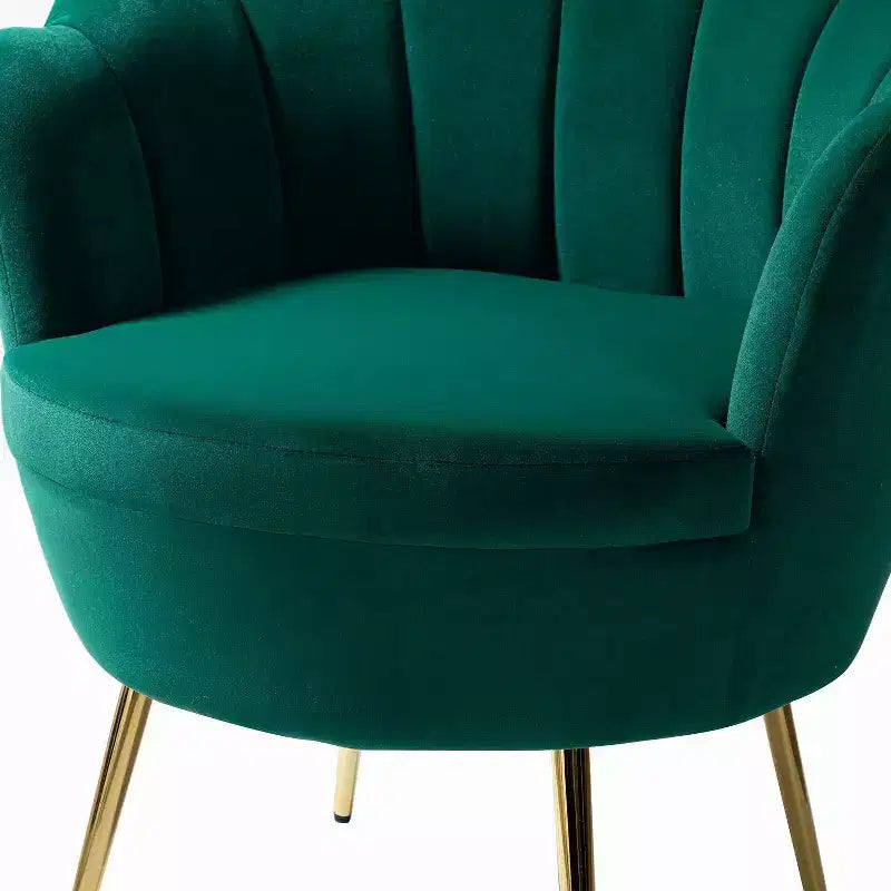 Comfy Barrel Chair with Golden Metal Legs, Living Room Accent Chair