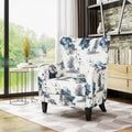 Moderne retro fauteuil met hoge rugleuning van 30.25 en houten poten voor de woonkamer
