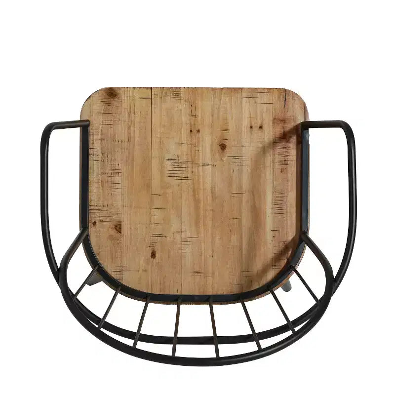 Set da pranzo da 5 pezzi con 4 sedie e tavolo rotondo/quadrato, nero+naturale/noce-ModernLuxe