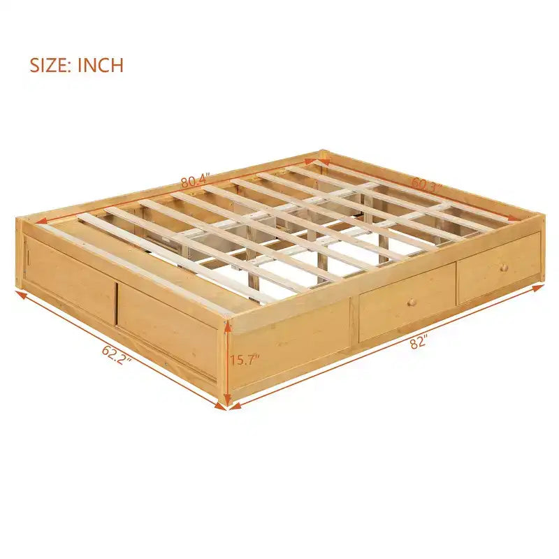 Struttura letto contenitore Whisen Queen con 4 cassetti e vano contenitore nella pediera
