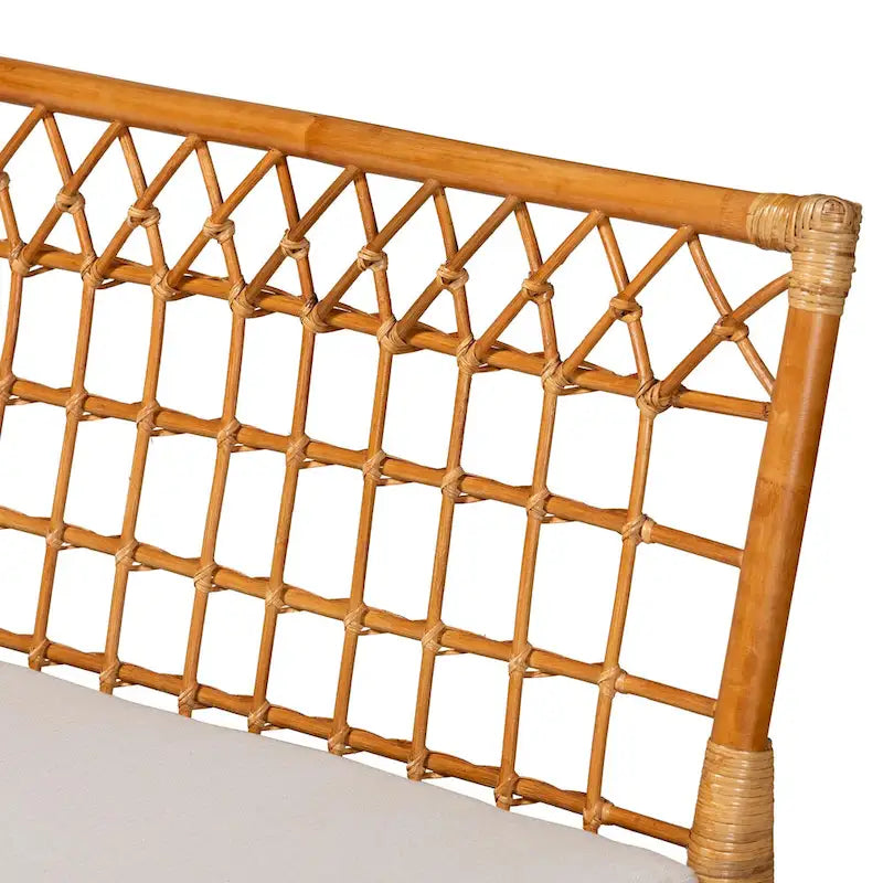 Capella modernes Bohème-Essnischenset aus Honig-Rattan, 3-teilig