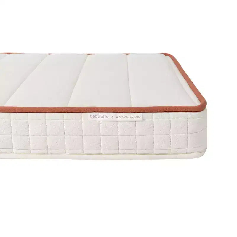 Matelas de lit de bébé biologique Babyletto x Avocado, 2 étapes et 100 % non toxique - Blanc