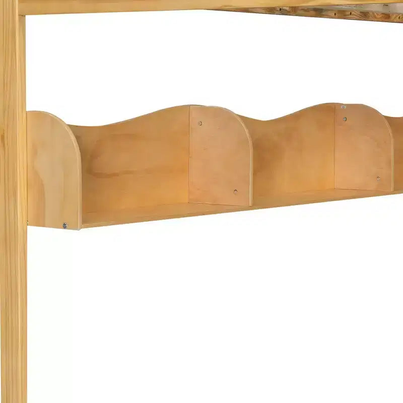 Hoogslaper voor queensize matras met trap, kledingkast en opbergplanken - MDF, 650 lb