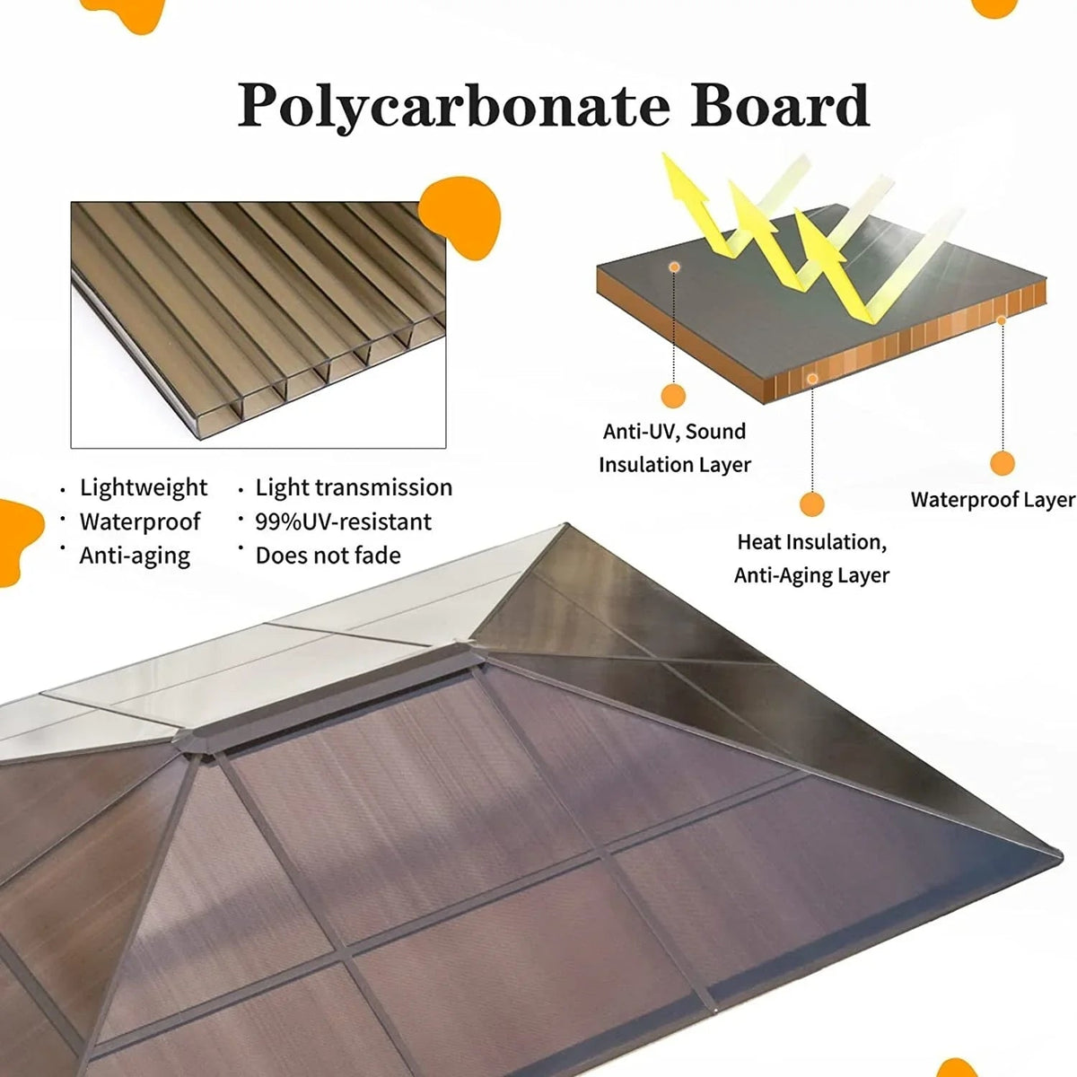 EROMMY hardtop-paviljoen, pergola voor buiten met dubbel dak, netten en gordijnen, extra stevig zonnescherm voor terras, achtertuin en zwembadfeest