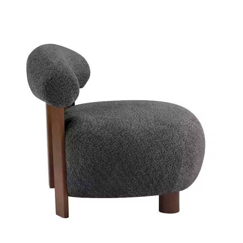 Poltrona d'accento Christopher Knight Home Gareth in legno moderno con rivestimento bouclé