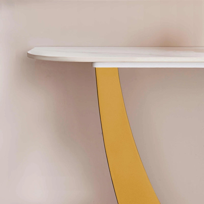 Moderner Konsolentisch, elegantes Design, Metallgestell mit verstellbaren Fußgleitern für den Eingangsbereich