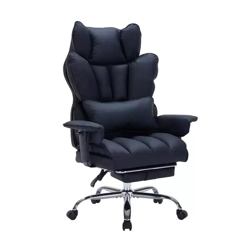 Großer und hoher Bürostuhl mit Fußstütze, Gamingstuhl mit hoher Rückenlehne, gepolsterter Chefsessel aus Leder, ergonomischer Computer-Schreibtischstuhl mit Lendenstütze
