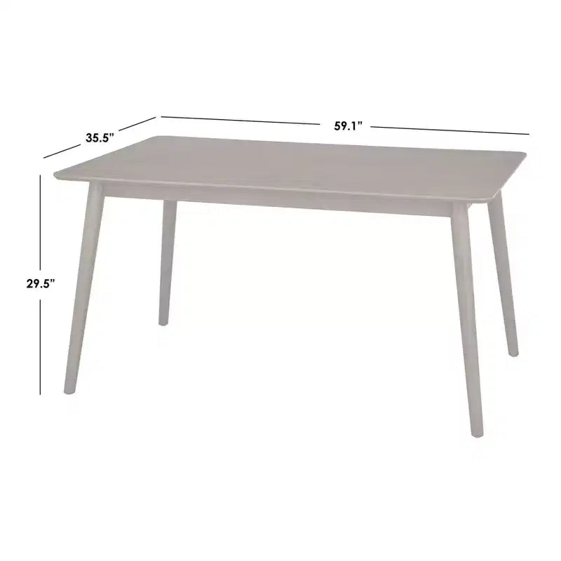 Ensemble de salle à manger rectangulaire Lifestorey Newington de style moderne du milieu du siècle, 5 pièces, noyer/moka