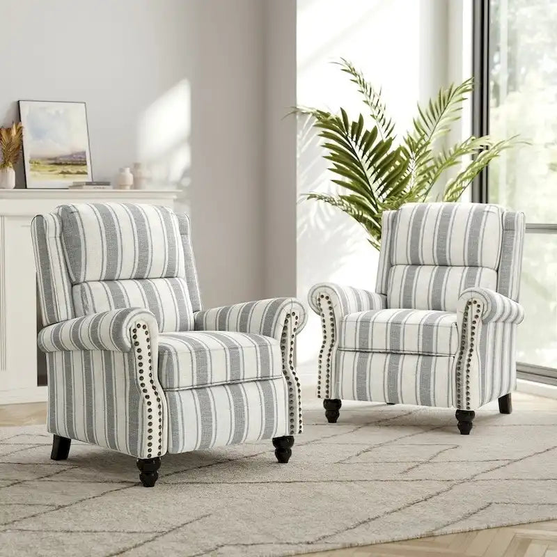 Set mit 2 modernen Relaxsesseln mit gepolstertem Sitz aus Kunstleder/Stoff