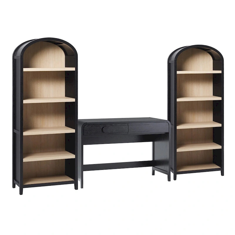 Set Middlebrook da 3 pezzi: scrivania con 2 librerie aperte