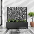 MAYEERTY Planter Box with Trellis Iron Black Louvered Classic Helen Street 01 Combined Style 72x47x16in 3-Piece Set