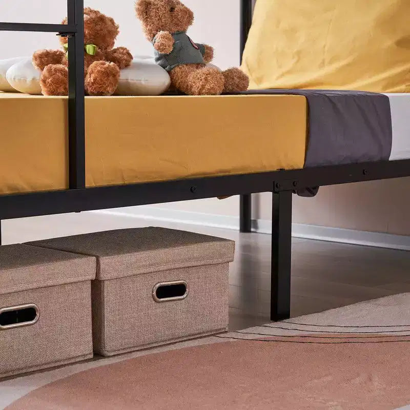 Lit superposé en acier Karl Home, 1 place au-dessus d’une place, avec échelle, pour chambre ou dortoir, enfants et adultes