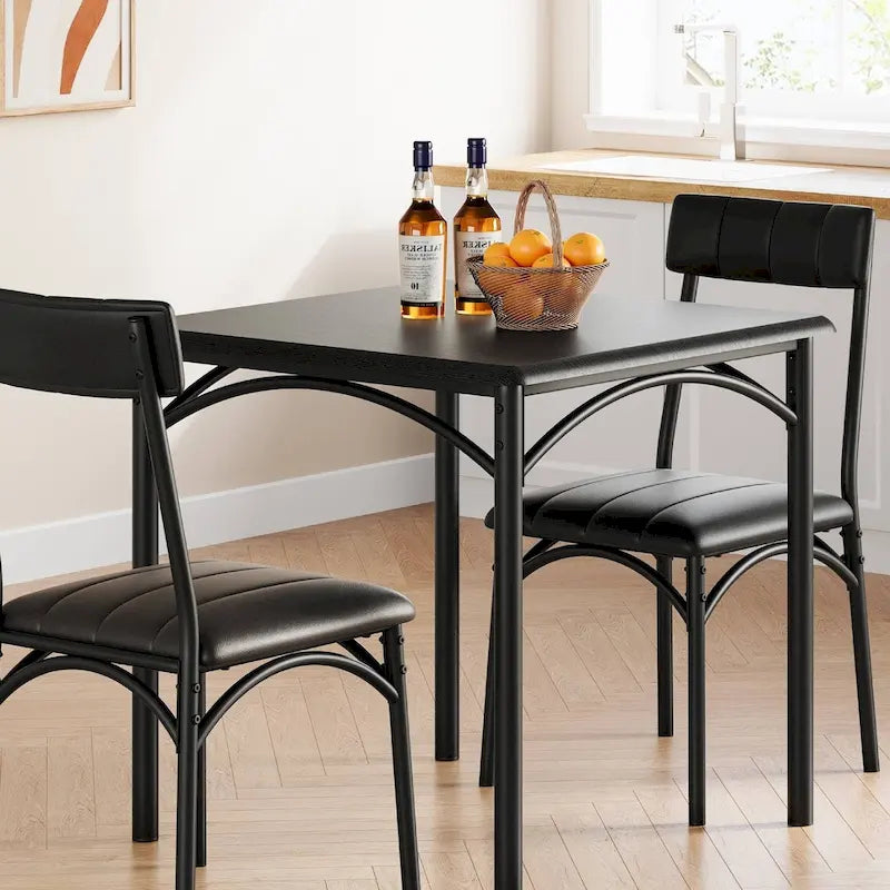 Keuken- en eettafelset voor 2 personen met gestoffeerde stoelen