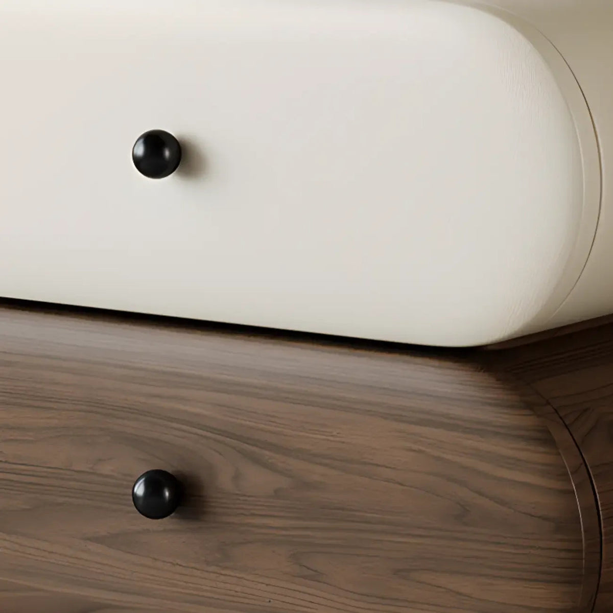 Comodino moderno bicolore con cassetti contenitori