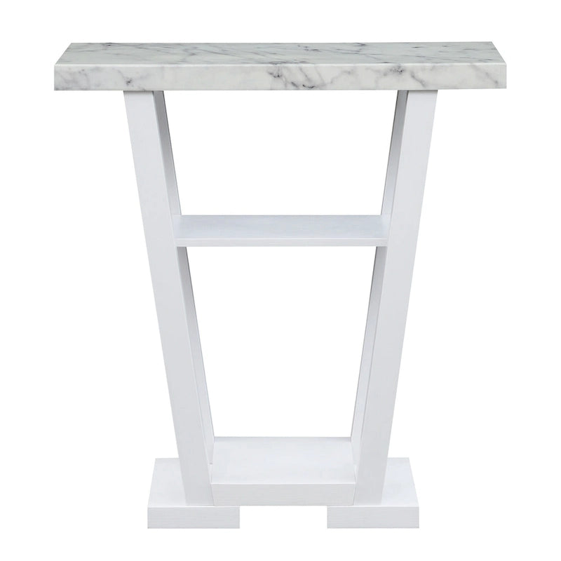 Newport V-consoletafel met planken van Convenience Concepts