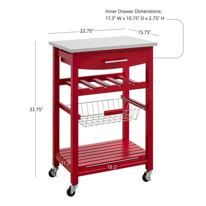 Desserte de cuisine compacte mobile Jake