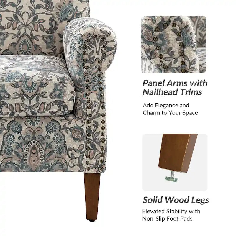 Giampiero fauteuil voor de woonkamer met siernagels, set van 2, van HULALA HOME
