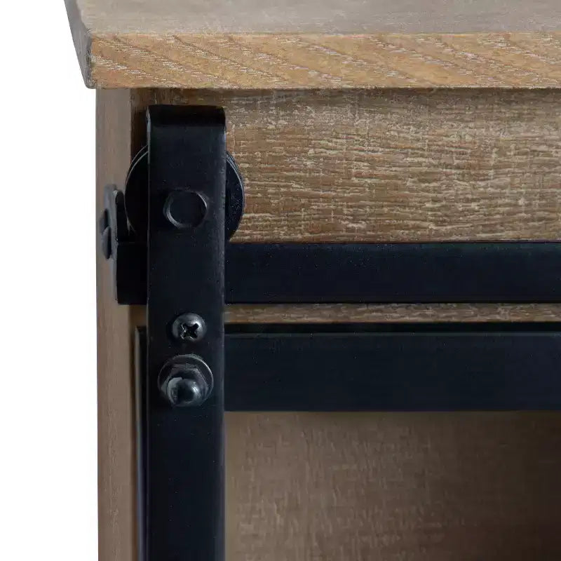 30 x 28 Armadietto decorativo da parete in legno Barnhardt con 2 ante scorrevoli in vetro, marrone rustico - Kate & Laurel All Things Decor: con struttura in metallo