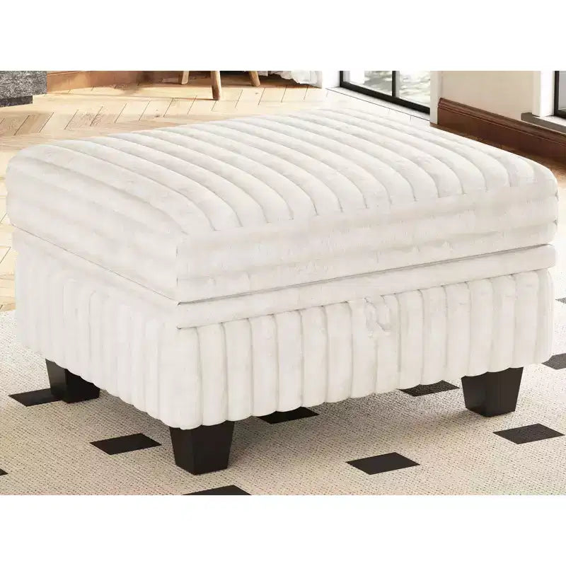 Belffin-Polsterhocker aus Cord mit Stauraum für modulares Ecksofa