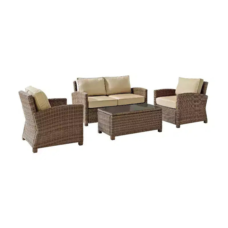 4-teiliges Outdoor-Lounge-Set aus Rattan - Crosley