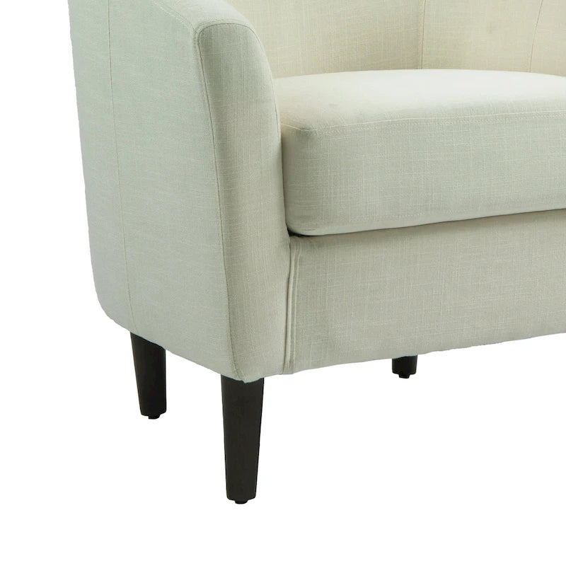 Poltrone d'accento moderne a barile, accoglienti, con braccioli, stile club