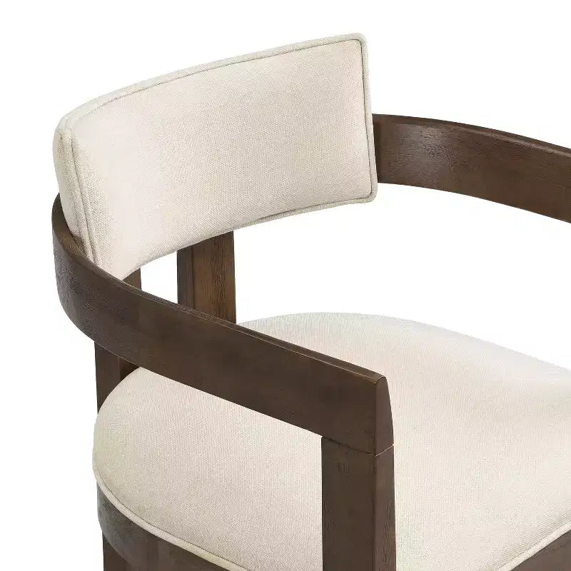 Ensemble de salle à manger moderne rond Christopher Knight Home Shankar de 5 pièces avec chaises rembourrées en bois d’hévéa