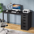 Bureau d’ordinateur Lantine avec 5 tiroirs, bureau moderne et sobre de 47 pouces pour le télétravail, les études et l’écriture, idéal pour les petits espaces