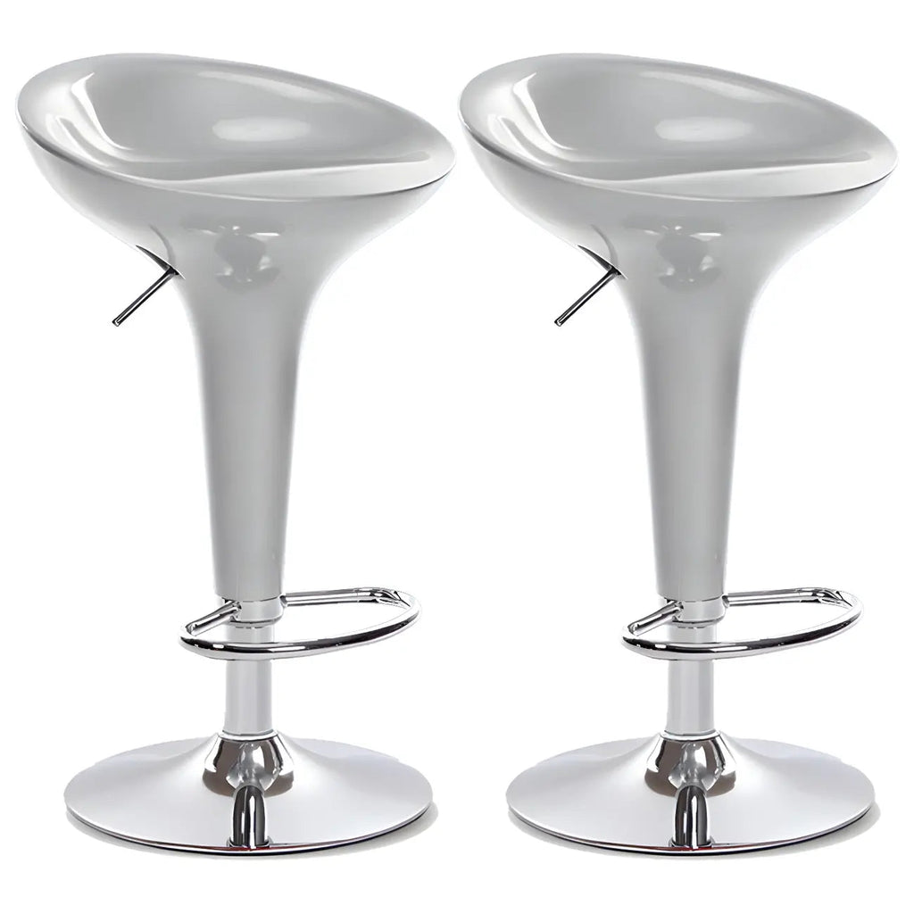 Drehbarer Barhocker aus Kunststoff und Chrom, höhenverstellbar
