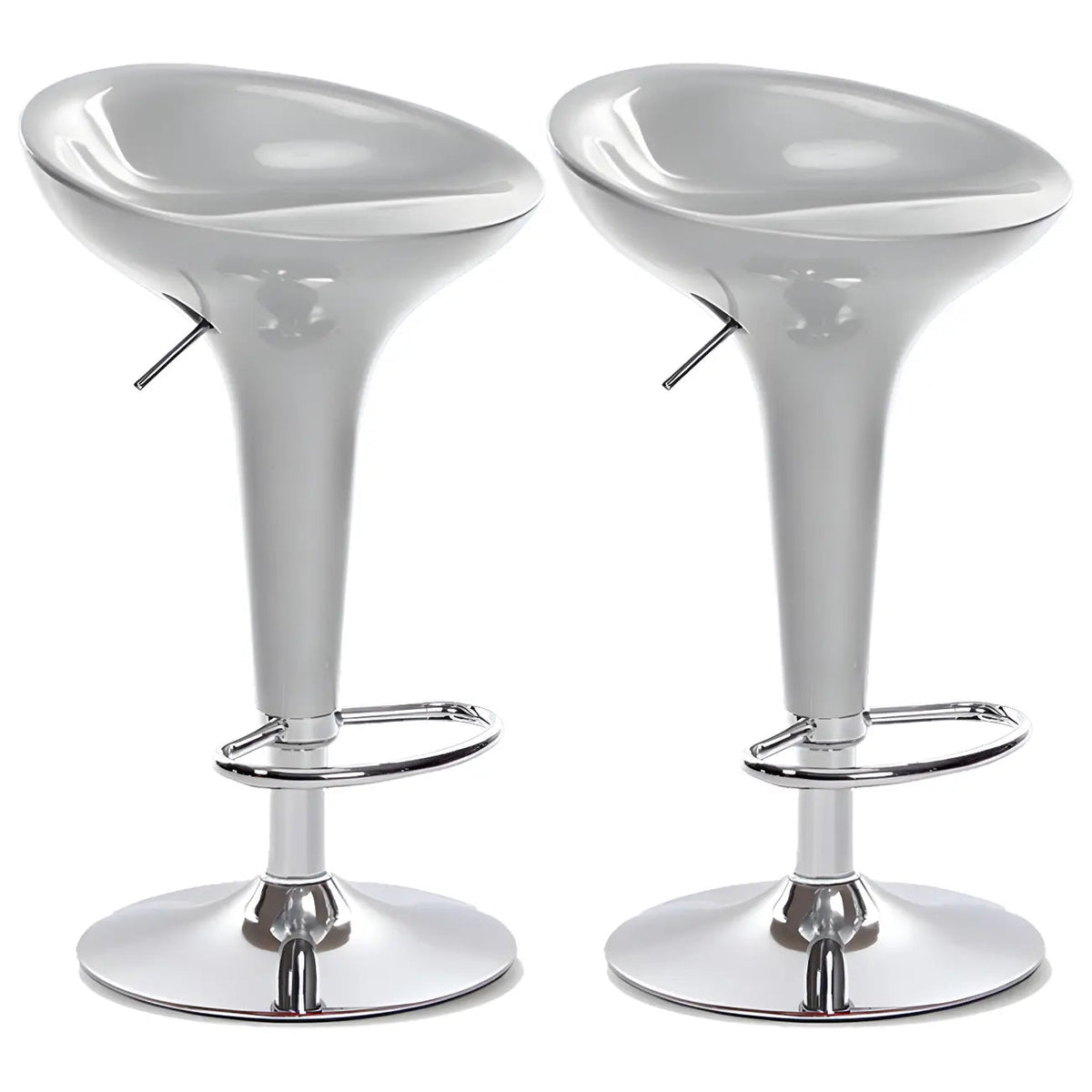 Drehbarer Barhocker aus Kunststoff und Chrom, höhenverstellbar