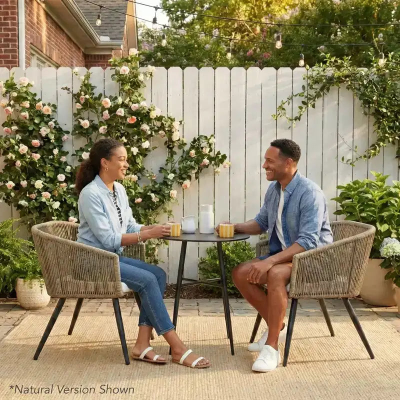 Best Choice Products Set aus 2 Garten-Esszimmerstühlen mit geflochtenem Korbgeflecht, Belastbarkeit 250lb