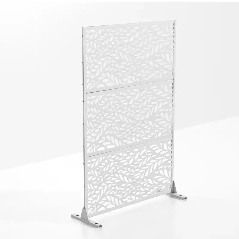 MAYEERTY privacyscherm van gegalvaniseerd staal voor binnen en buiten, vrijstaand decoratief scherm voor balkon en tuin, 1 stuk