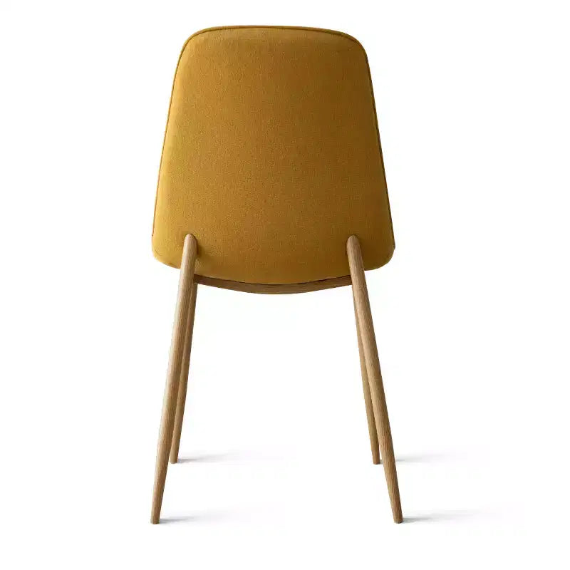 Ensemble de salle à manger rond 5 pièces, table à piètement central de 37 avec plateau effet bois et chaises courbes rembourrées, style moderne-Panipeachy