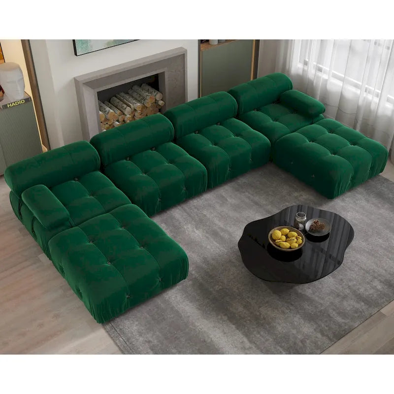 Canapé modulaire convertible de 138, canapé minimaliste en velours en U
